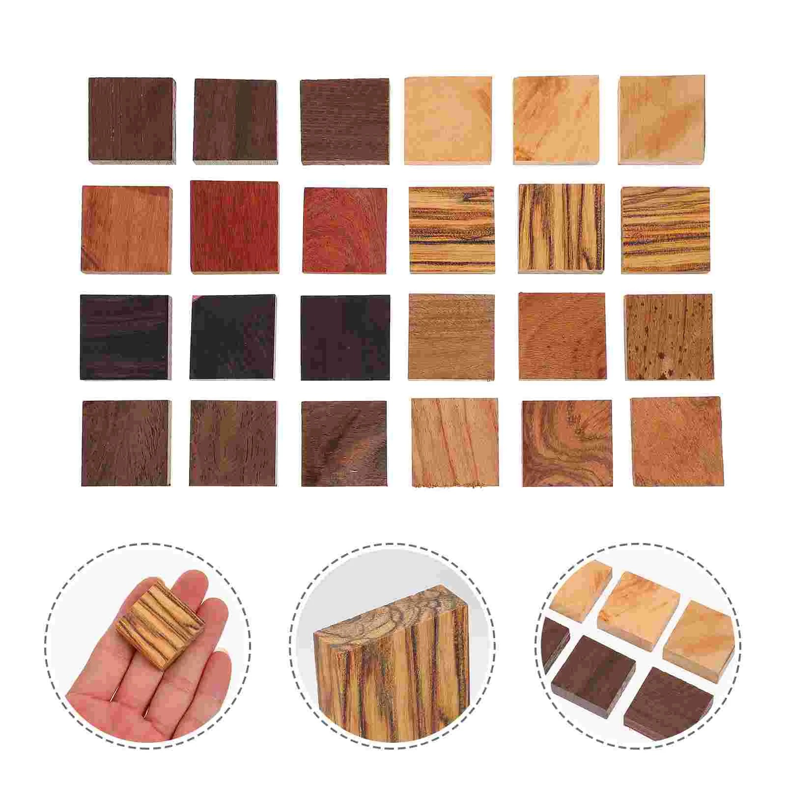 

24 Pcs Crafting Supplies Wooden Ring Rings Unfinished Material Cubes Blocks Carving