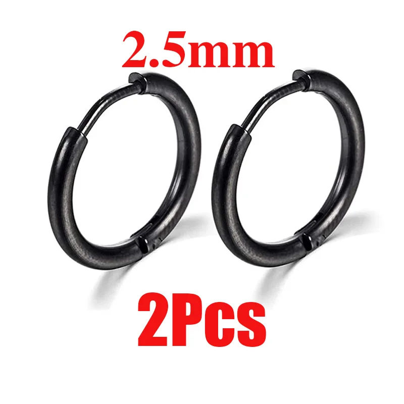 Orecchini A Cerchio Per Cartilagine 8 Mm In Acciaio Inox - Huggie Con Zirconi, Anallergici Da Donna E Uomo - 2