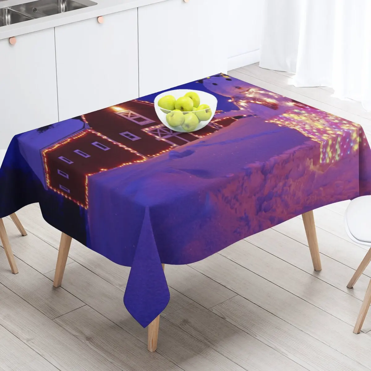 

Santa Claus Tablecloth Modern Christmas Decorations Dust Proof Christmas Printing Tablecloth Home Kitchen Christmas Decorations