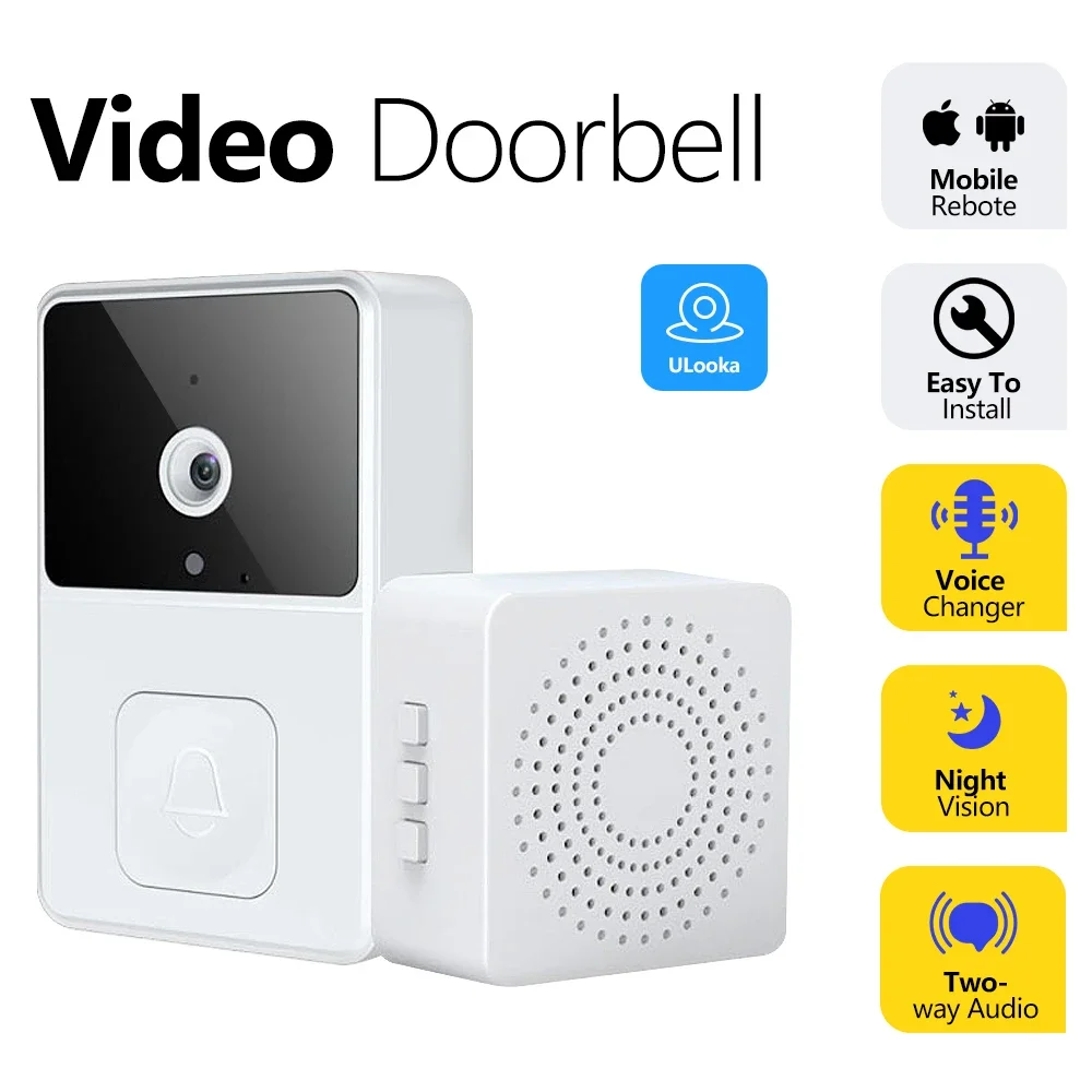 Video Doorbell WiFi Visual Wireless Smart Night Vision Two-Way Audio Cloud Storage Security