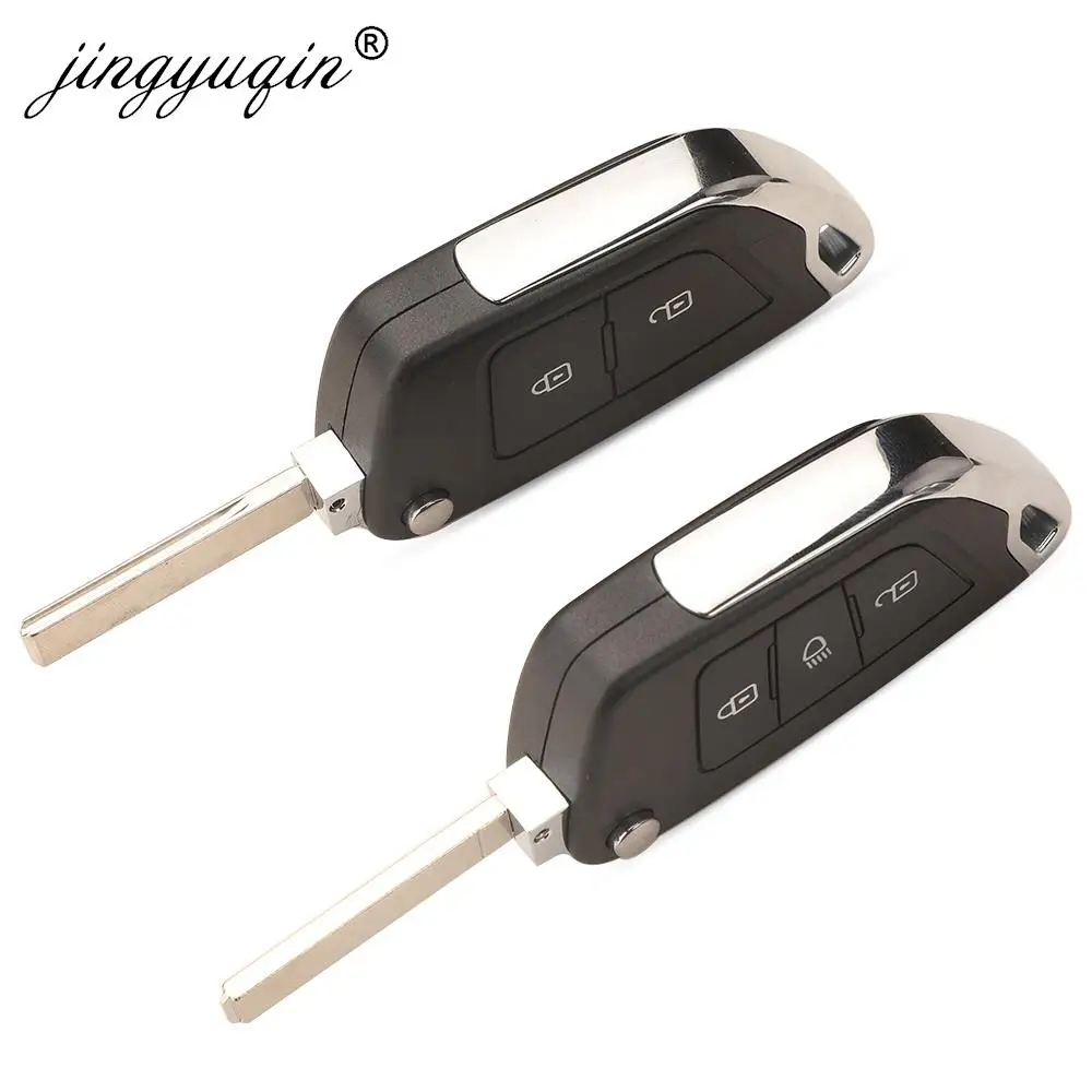 jingyuqin remote modified car filp key shell for Citroen С2 C4 С3 С5 C6 DS4 DS3 DS5 Berlingo Picasso C-Elysee Dispatch HU83/VA2