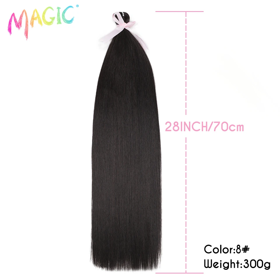 Magic Ariel Glattes Pferdehaar Synthetisches Haar 28 Zoll Haarbündel Häkelzöpfe Haarflechtung Ombre Häkelhaarverlängerungen – Detail 9
