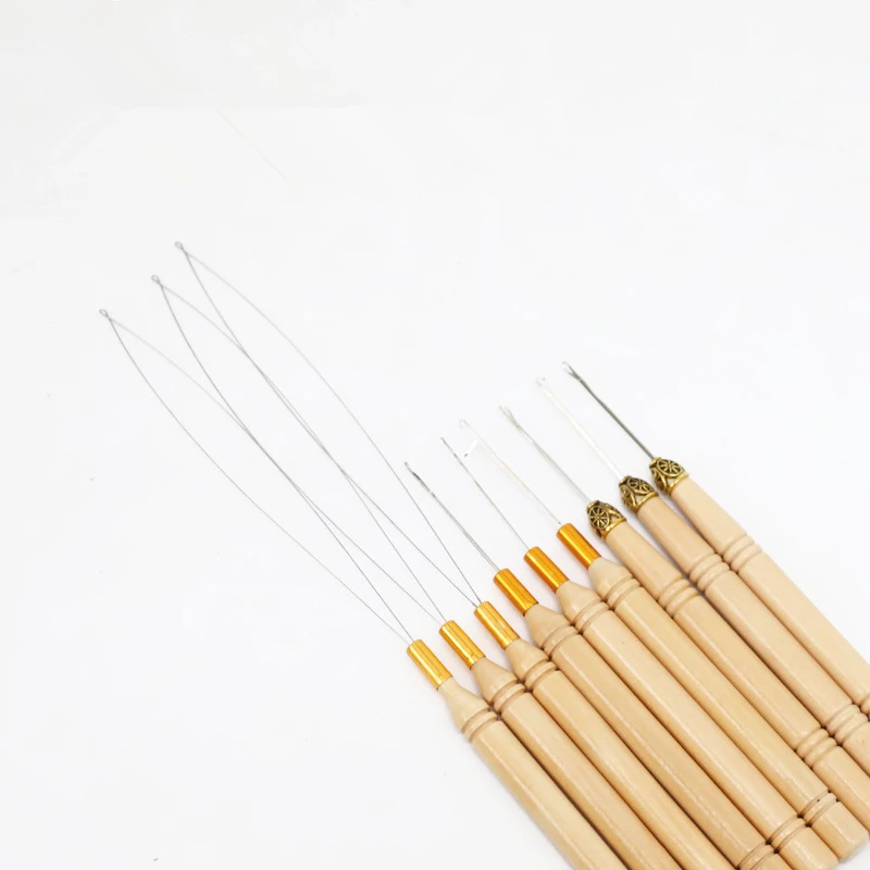 1/2/5PCS Crochet Hooks Hair Extensions Tool Wooden
