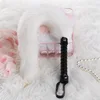 56CM PU Leather  Handle Foxtail Horse Whip Spanking Whip for Horse Training 5
