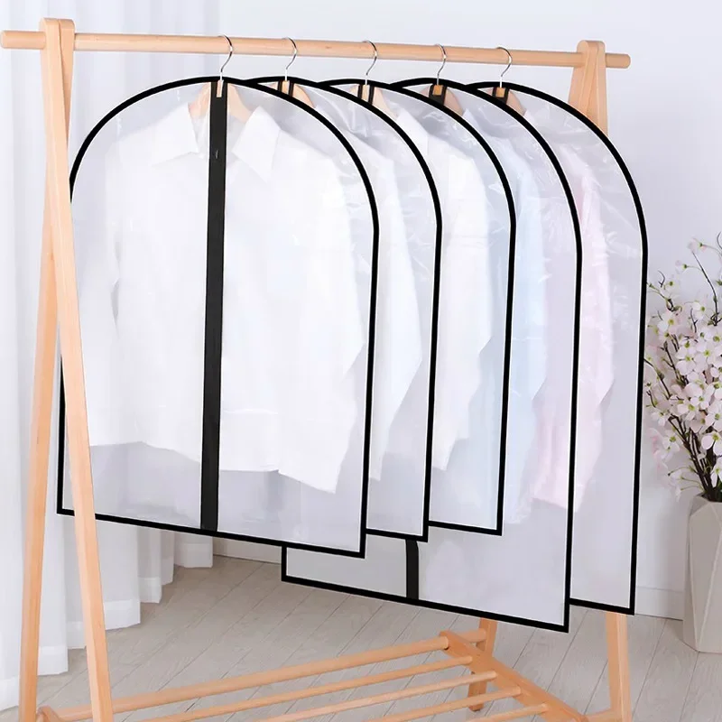 Clothes Storage Bag Transparent Waterproof Dustproof Clothes Dust Cover 5pcs