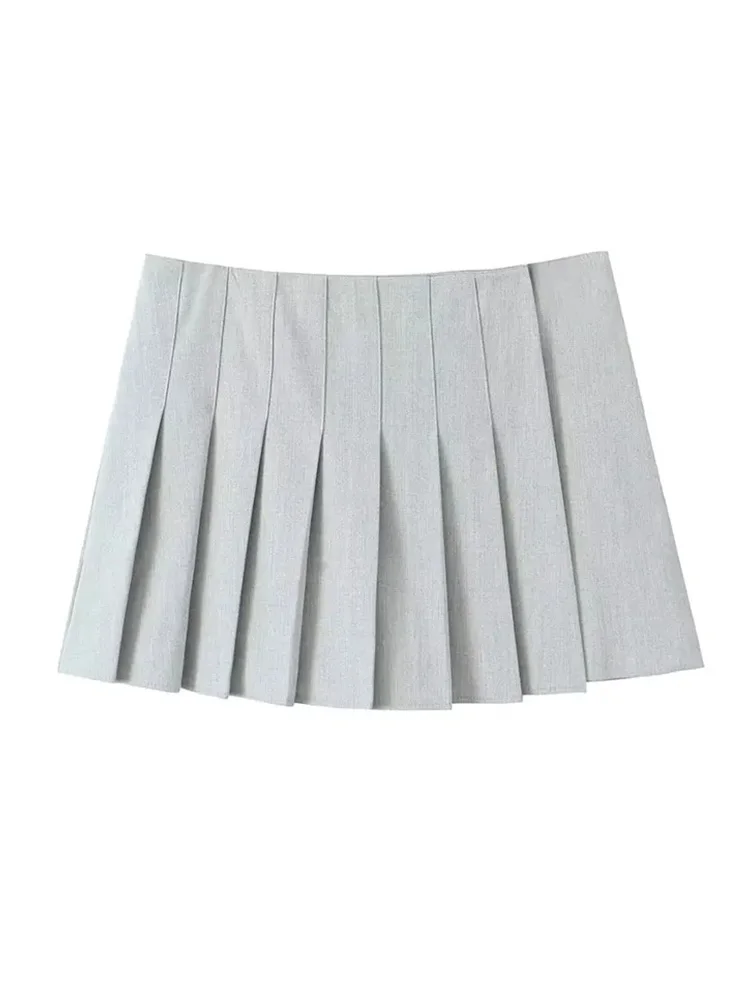 

HH TRAF 2024 Women's Casual Mini Pleated Skirts Fashion High Waist A-line Chic Skorts Female Summer Fashion Zipper Shorts Y2K