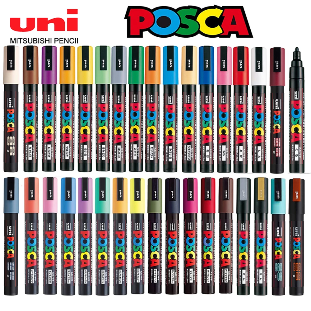 Japan Uni Posca Pennarelli Penna Kit Completo Pc-1M,Pc-3M ,Pc-5M Pittura Graffiti Pennarelli Pennarelli Ad Alcool Cosas De Papelera