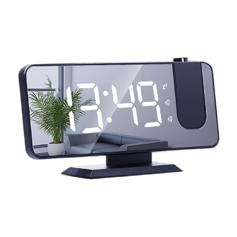 

LED Digital Smart Alarm Clock 180 ° Time Projection Clock With Snooze Wake Up Function Desktop Decorative Clock