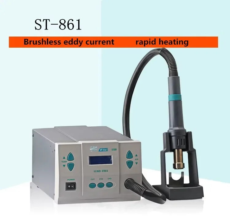 ST-861 Lead-free Adjustable Hot Air Gun Rework Station Soldering 1000W 220V For Phone CPU Chip Repair Same QUICK 861DW