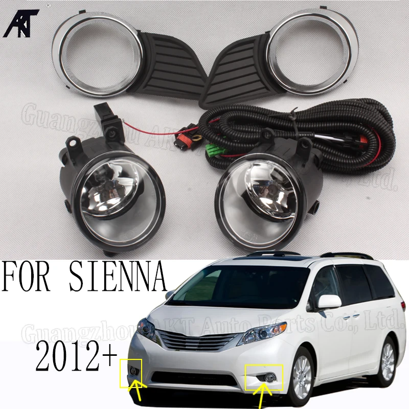 

Fog Light TY350 FOR TOYOTA SIENNA 2012 Car Front Bumper Light Chrome Fog Lamp Cover Fog Lights