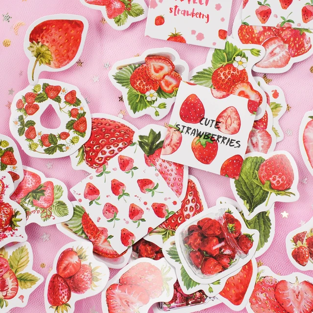 Strawberry Wrapping Paper-butterflies and Strawberries-summer Gift