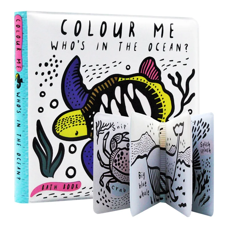 

Color Me Who's in the Ocean, Детские Книги для малышей в возрасте от 1 до 3 лет, книга с картинками на английском языке, 9781784937935