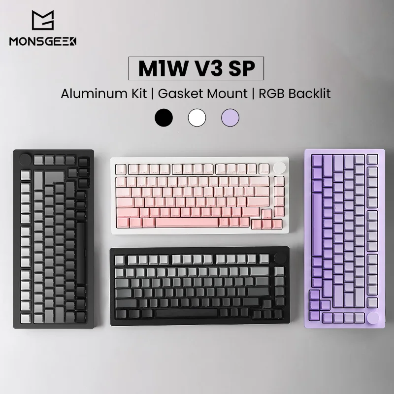 

MonsGeek M1W V3-SP Multi-mode Mechanical Keyboard ISO/ANSI Layout Aluminum Case Gasket Hot Swap RGB With Side-printed Keycaps