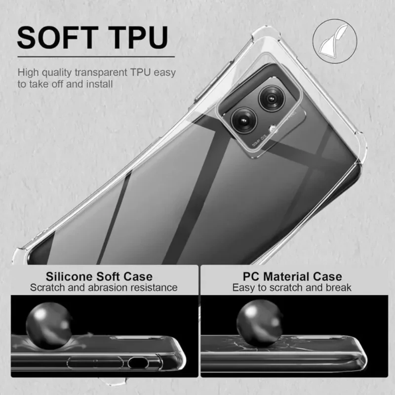 Clear Shockproof Silicone TPU Phone Case Cover