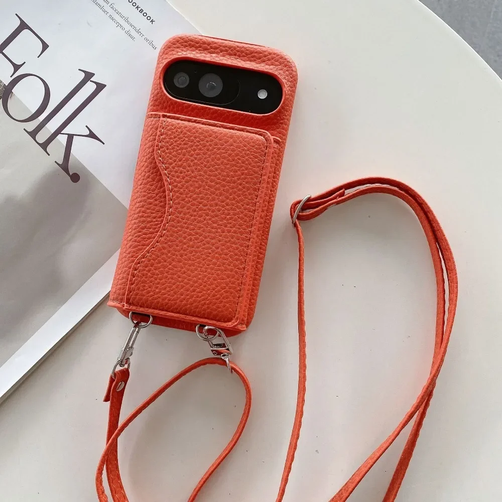 Stylish Crossbody Rope Wallet with Card Slots and Protective PU Leather Phone Case
