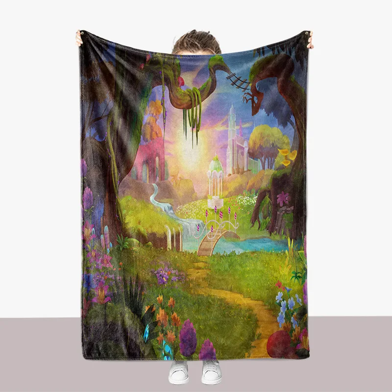 

Magic and Magic Wonderland Series Pattern Flannel Throw Blanket Soft Warm Mystery King Size for Kids Teens Camping Picnic Gifts