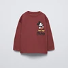 2025 Spring Wear Mickey Tees Boys Cartoon Printed Crewneck Tops Toddler Disney New Design T-shirt Clothes Simple Long Sleeve 1