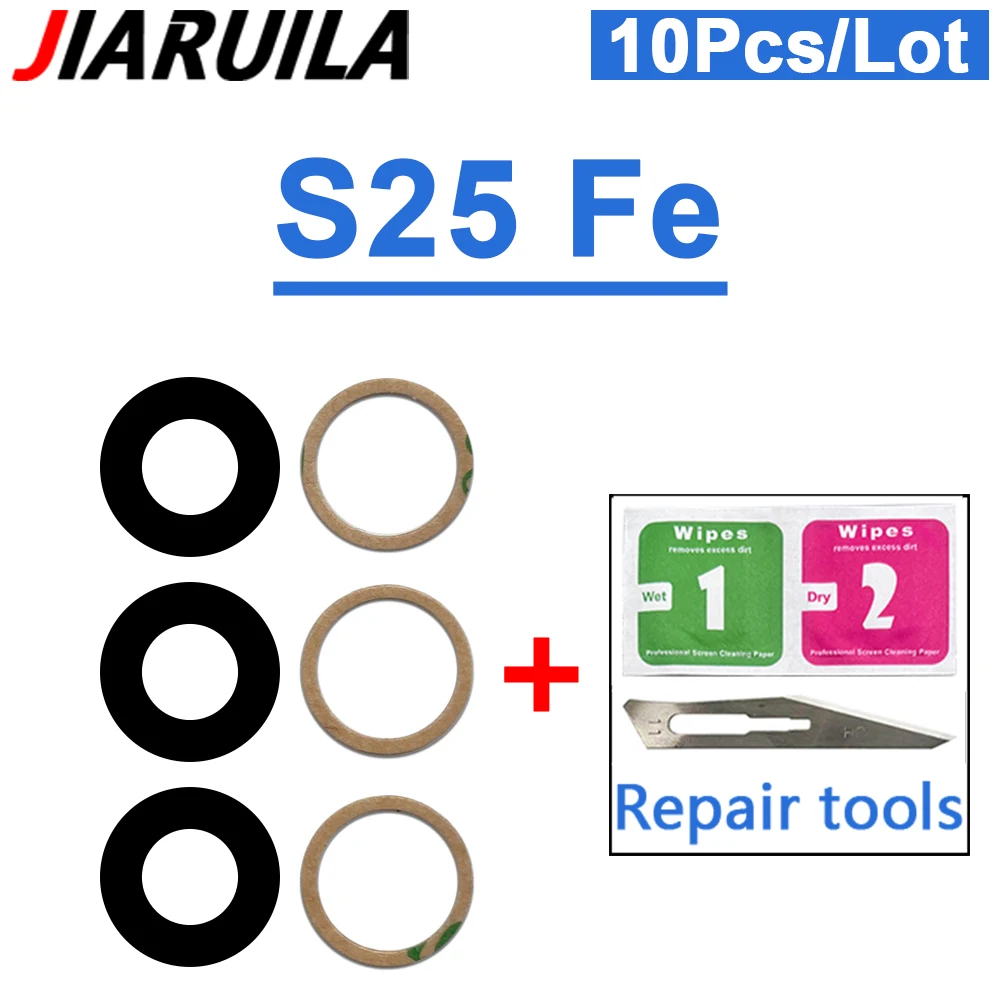 10-Pack Rear Camera Glass Lens with Adhesive Stickers