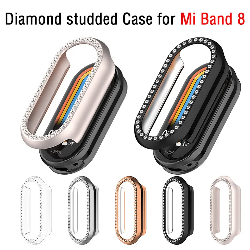 

Diamond Protective Case for Xiaomi Mi Band 8 Cover Protector PC Shell for MiBand 8 Case Shell Fashionable Accessories