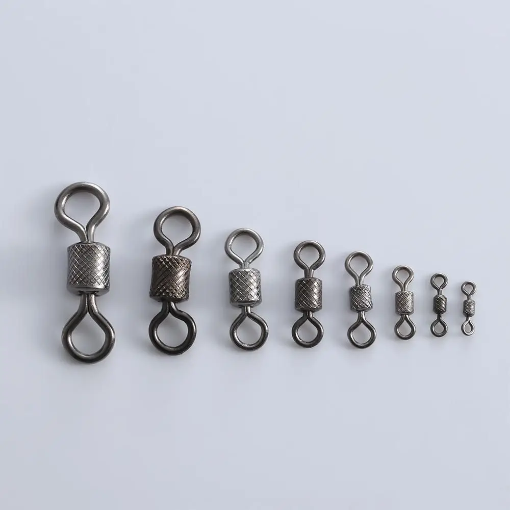 Fishing swivels Stainless Steel Fishing Swivels 50PCS Ball Bearing Swivel with Safety Snap