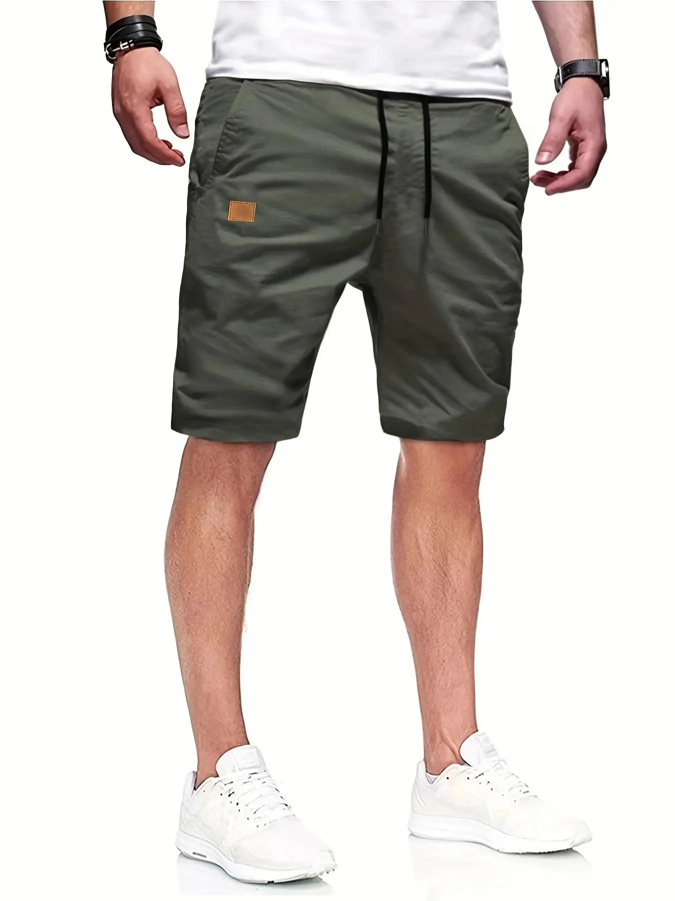 Neue Herren-Freizeitshorts, Bermuda-Shorts, Fitness-Jogging-Shorts, Vintage-Cargoshorts mit elastischem Bund – Detail 8