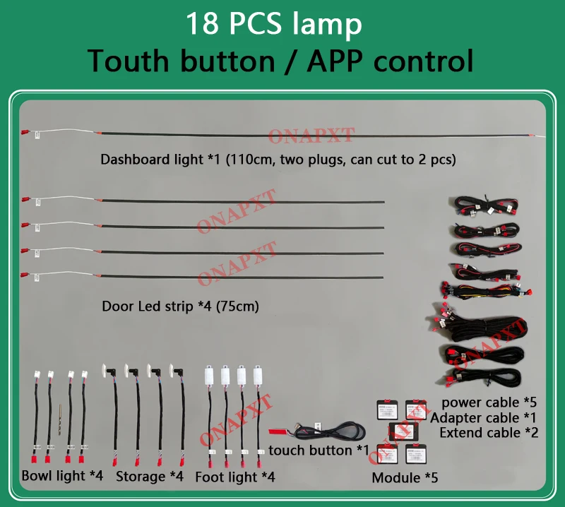 Striscia Decorativa Fai Da Te Per Volkswagen Vw Cc Passat Tiguan Golf Touareg Led Luce Ambientale Controllo App Lampada Universale Per Atmosfera Rgb