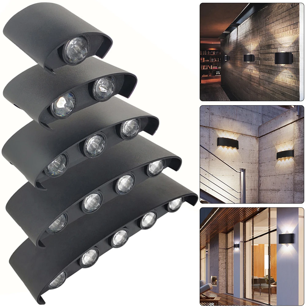 2W-4W-6W-8W-10W-Black-Porch-Light-Adjustable-Up-Down-Light-Beam-IP65 ...