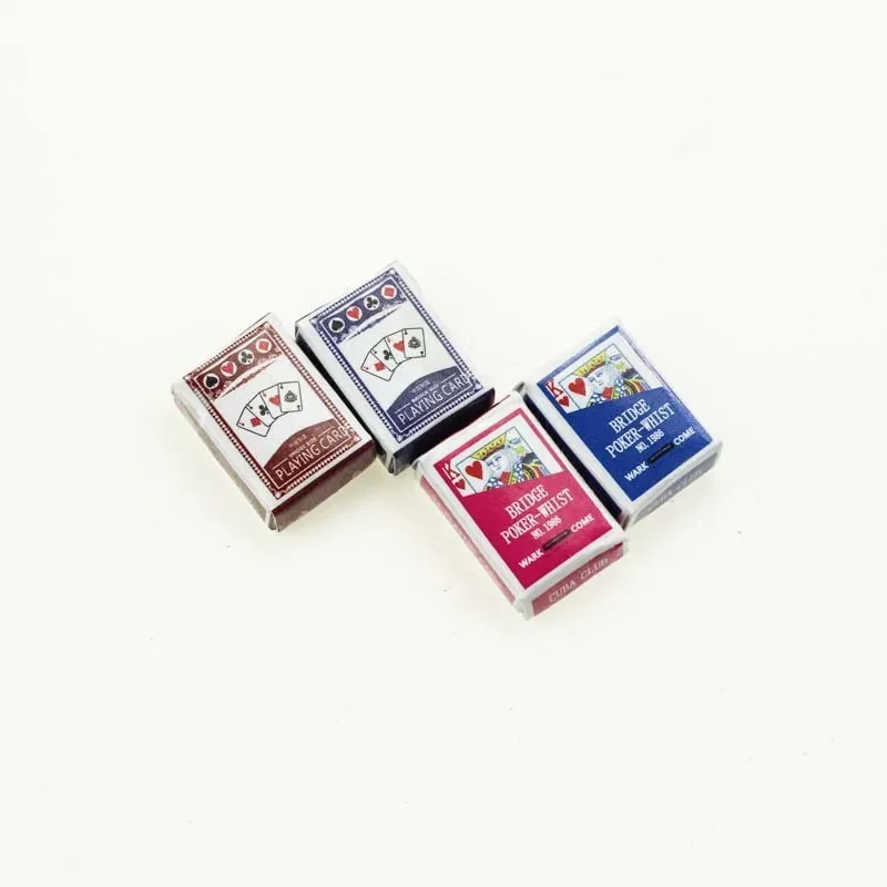 Mini Cute 1:12 Dollhouse Miniatures Poker Home Decoration Poker Cards Playing Game For Doll Kawaii Accessories