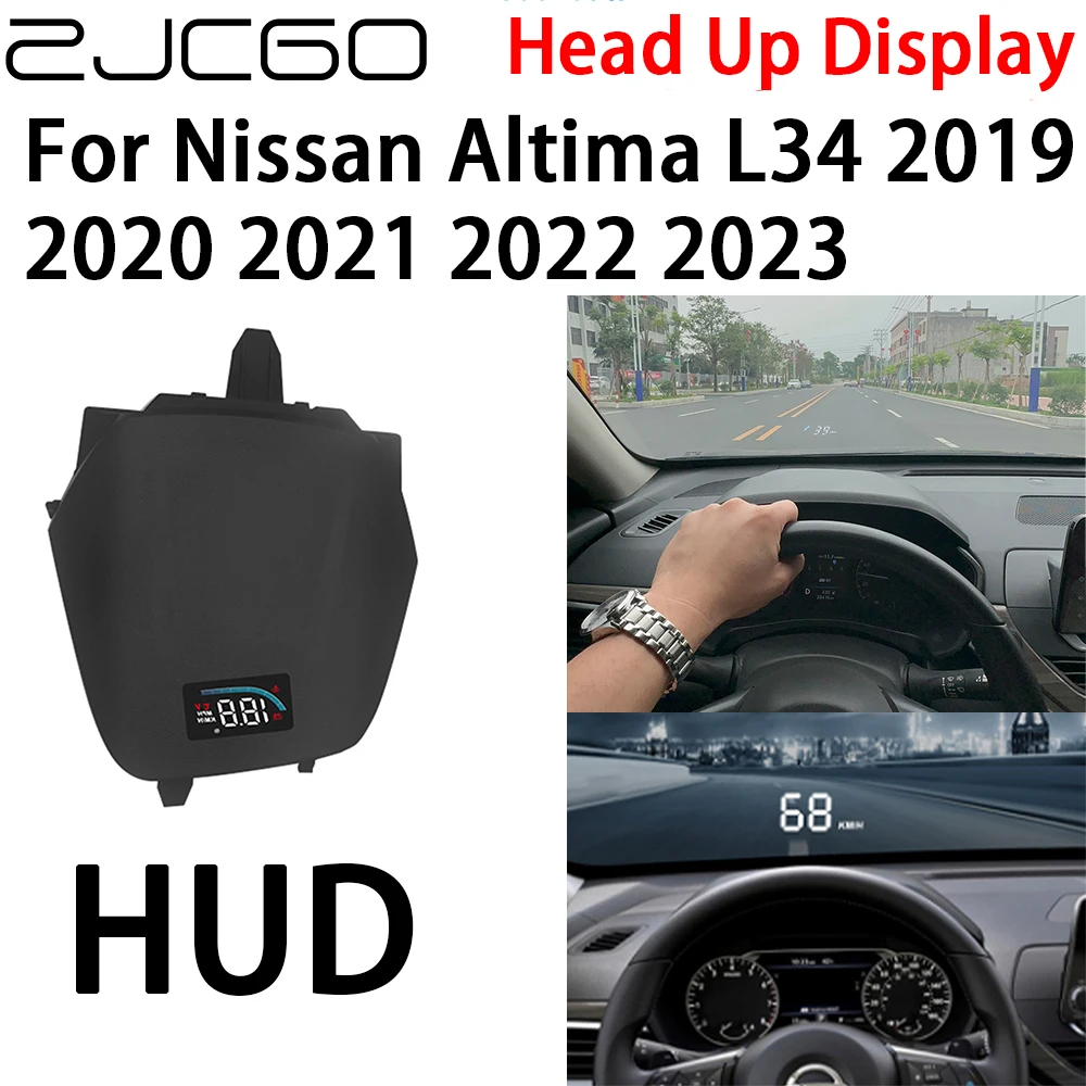 

ZJCGO Car HUD Head Up Display Speedometer Projector Alarm Electronic Accessories for Nissan Altima L34 2019 2020 2021 2022 2023