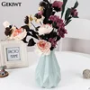 Plastic Flower Vase New Nordic Style Vase Flower for Wedding Ceramic Flower Arrangement Modern Diamond vase Shaped Living Room 2