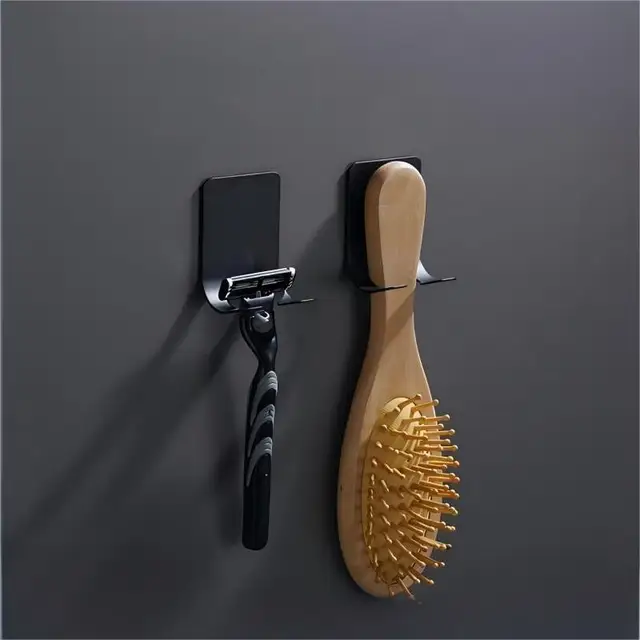 2 pièces porte-rasoir 304 en acier inoxydable hommes rasage rasoir support étagère rasage rasoir support de rangement salle de bain crochet organisateur 4