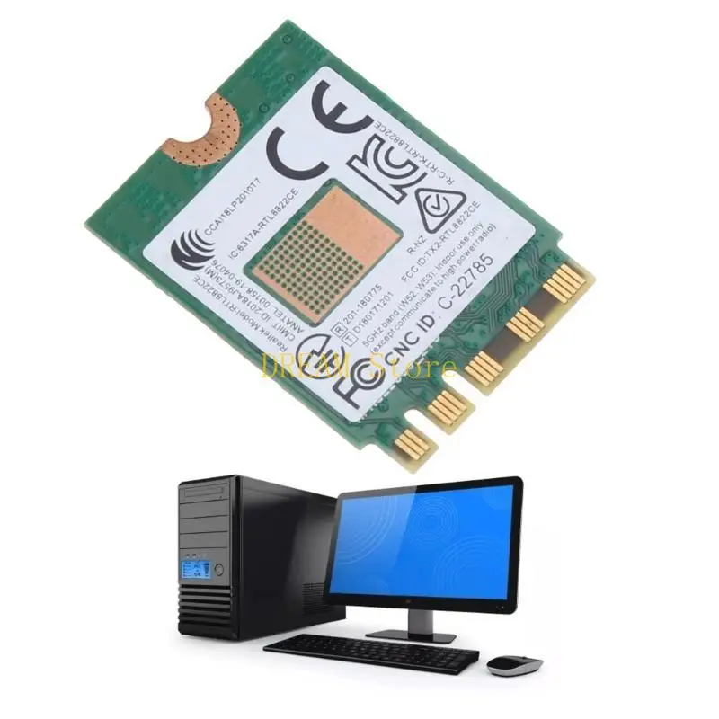 듀얼 밴드 미니 PCIE 네트워크 카드 RTL8822CE BT5.1 2.4/5GHz 1200M WLAN WIFI 카드 무선 네트워크 어댑터 WiFi 어댑터 최고의 판매