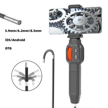 Two Ways 1m 360° Articulating Borescope Endoscope Camera with Light, Waterproof Probe,  Endoscope with Android/iOS Phone 1