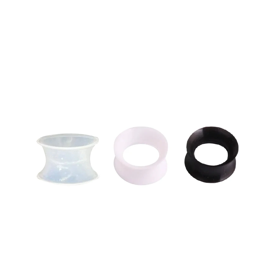 4 paar siliconen vleestunnels, siliconen oorpluggen flexibele vleestunnel dubbele uitlopende oorplug expander oormeter 3/4/5/6/8/10/12/14/16/18/20mm oorstretcher piercing uniseks, 8mm, Siliconen