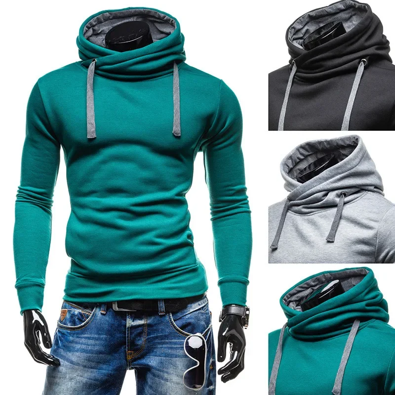 

2023 Men's Fashion New High Collar Hooded Men's Sweater Thickened Trendy Coat