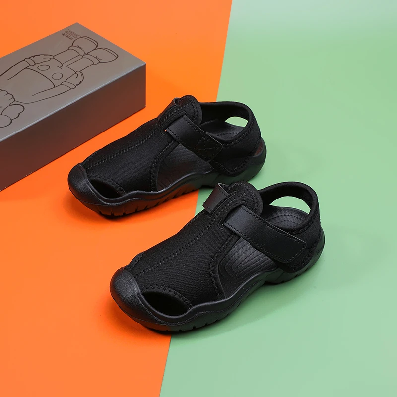 Children's Sandals Boys' Summer Boys Middle and Small Children's Soft Sole Baby Anti Slip Open Toe Beach Shoes Sandals