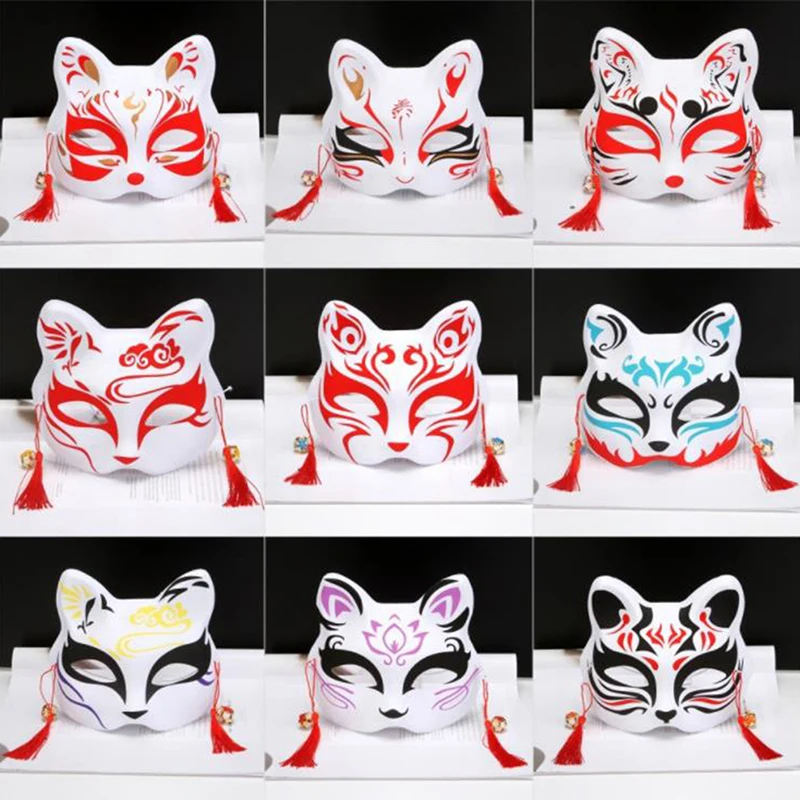 1Pc Anime Fox Masks PVC Half Face Cat Mask Masquerade Festival Party Cosplay Props