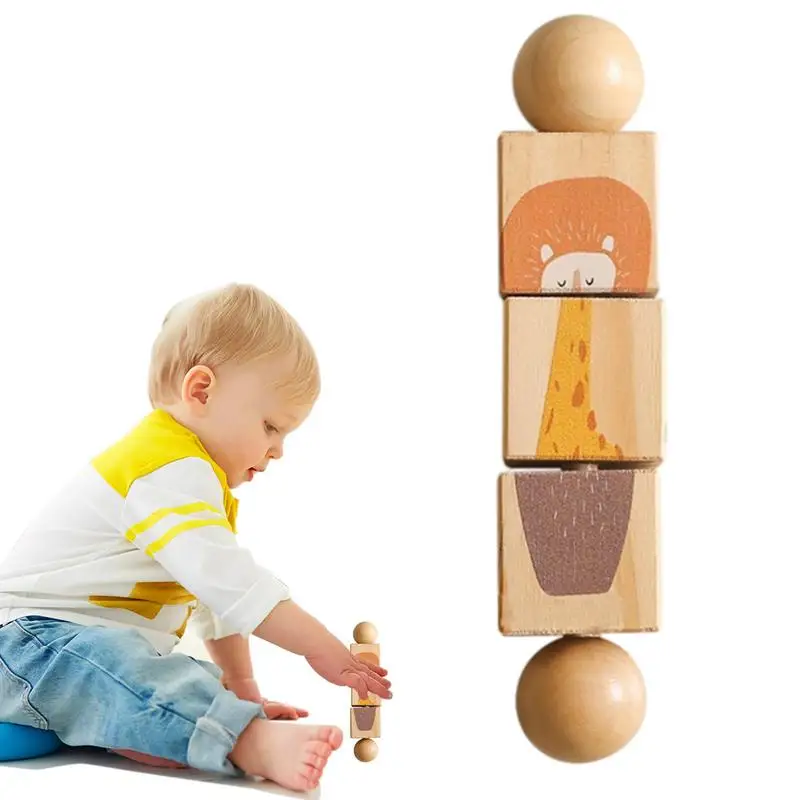 

Montessori Wooden Teether Wooden Roller Toy Handcarfted Sturdy Natural Wooden Adorable Eco Friendly Montessori Wooden Rattle