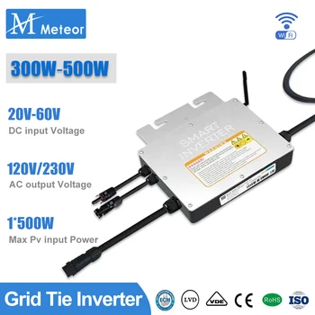 Tensione di ingresso fotovoltaico 20 ~ 60 V Uscita CA 110 V/230 V Auto 300 W/350 W/400 W/500 W Micro inverter per collegamento a rete solare con monitor WIFI