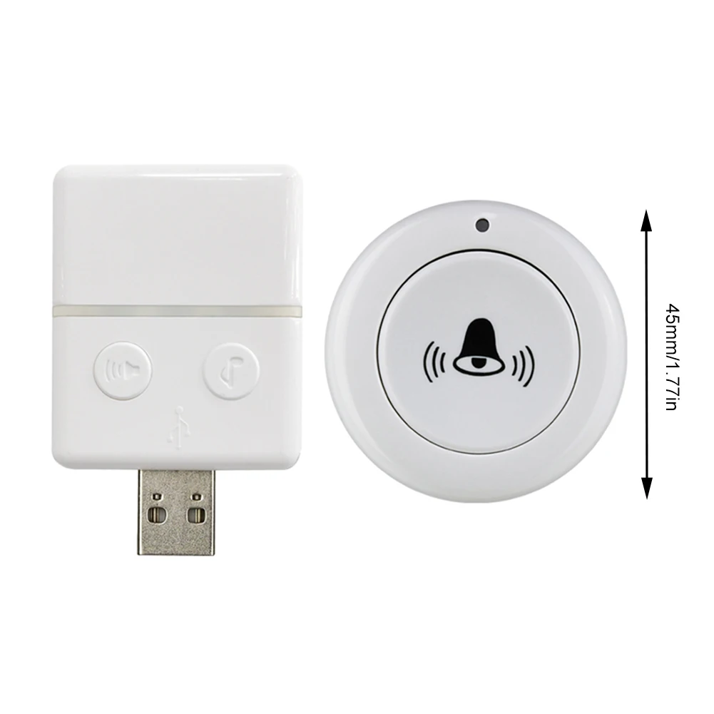 USB Wireless Doorbell 433MHZ Intelligent Door Chime Strong Signal Wireless Emergency Doorbell One-key Alarm Remote Control