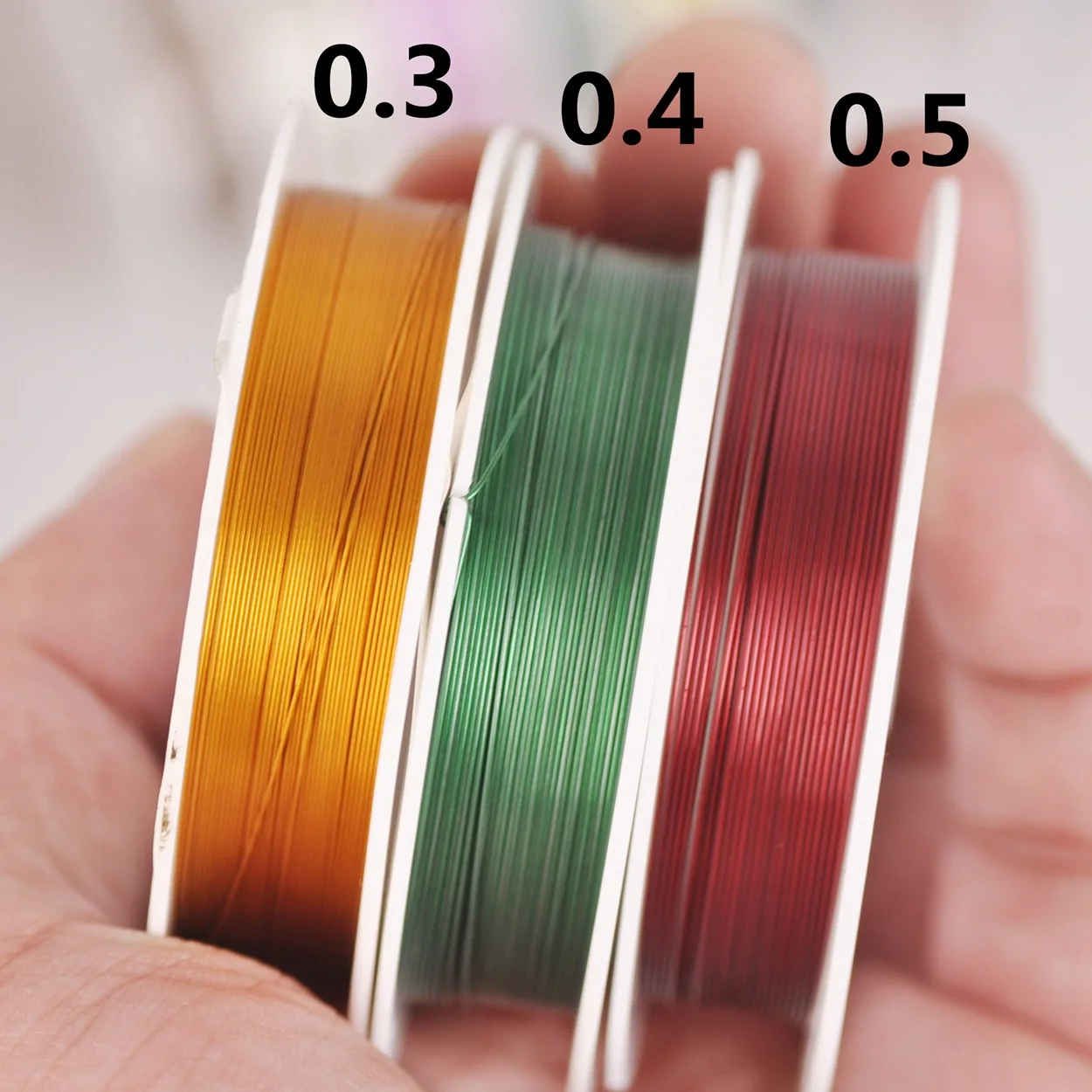 10 Rolls Mixed Colors 0.3mm 0.4mm 0.5mm Iron Metal Wire Imitation Copper Beading Wires For Jewelry Making DIY Crafts Findings