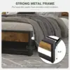 Queen Bed Frame with Wood Headboard, Modern Rustic Style Platform Bed Frame Queen Size, Heavy Duty Strong Metal Slats Support 6