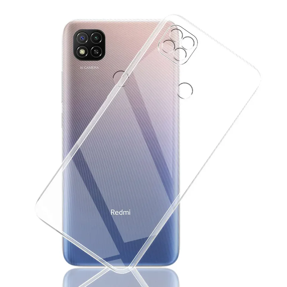 FMPCUON Cover Trasparente Per Xiaomi Redmi 9C Con Cordino E Vetro Temperato, Custodia TPU Antigiallo, Protezione Antiurto