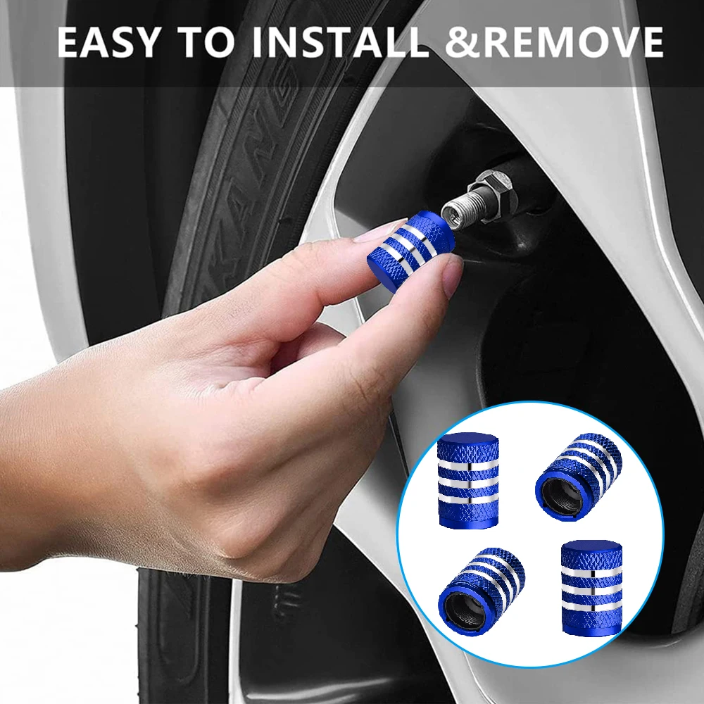 Universal Leak-Proof Corrosion-Resistant Tire Valve Stem Caps - Set of 4