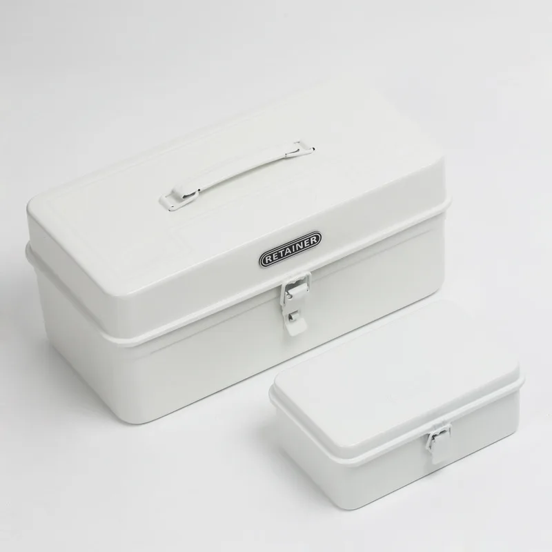 

1-69 This type of white all-metal tool box, iron tool box, medicine box, steel storage box, metal box