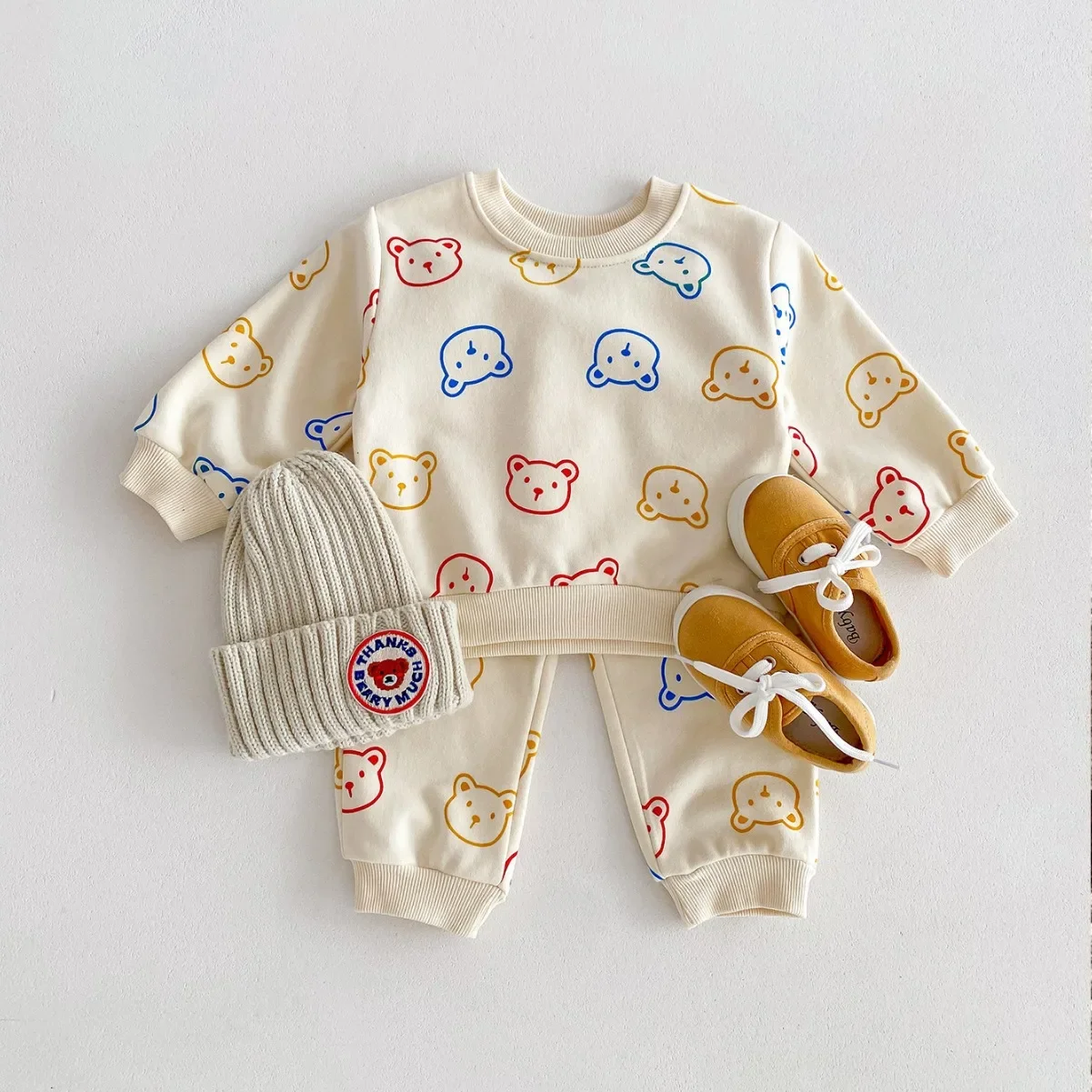 8820 Korean Baby Clothing Set 2024 Spring and Autumn New Boy's Leisure Suit Cartoon Sweater +Pants Two-piece Suit. 3