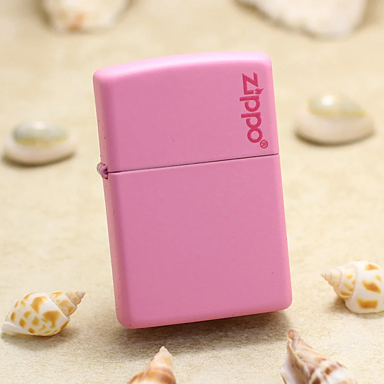 

Подлинная масляная Зажигалка Zippo, медная ветрозащитная розовая матовая керосиновая зажигалка, подарок с кодом против подделки
