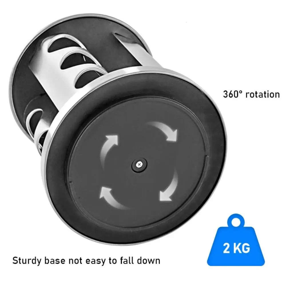 360 Rotating Rotating Spice Rack Food Grade Glass Round Design Seasoning Bottle Multi-Functional Stainless Steel