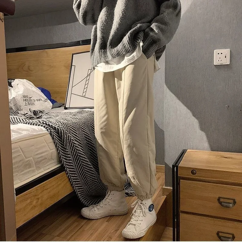 

Plus Thick Sports Pants Women's Autumn Winter Solid Color Casual Keep Warm Wide Leg Pants Loose Closing Feet Pants Fashion