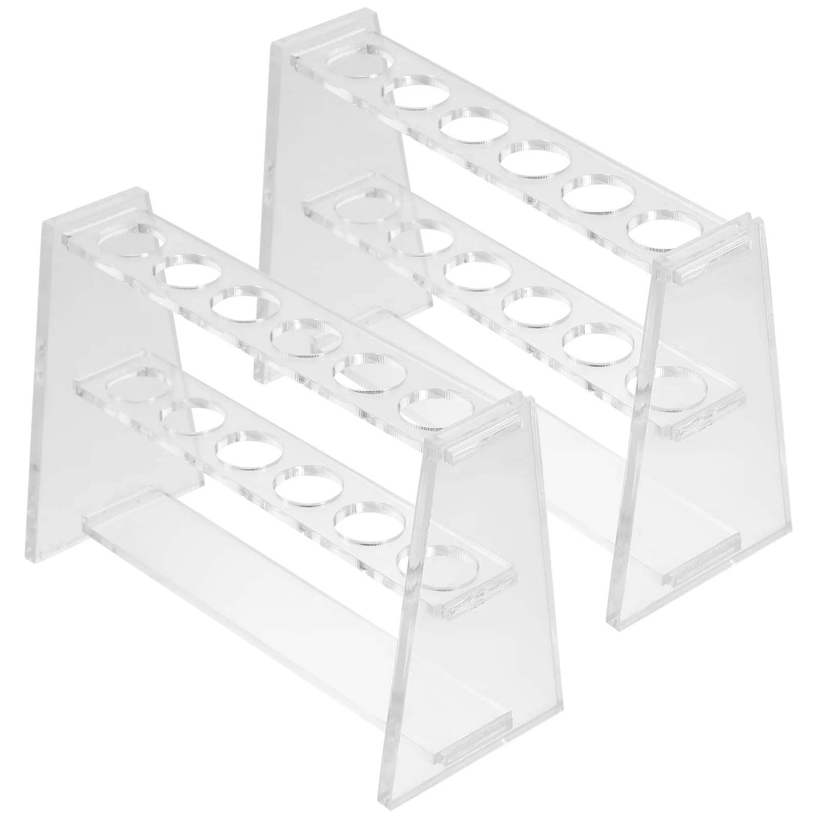 

2 Pcs Colorimetric Tube Rack Test Holder Pipe 2-layer Acrylic Laboratory Container Stand Drying for Centrifuge